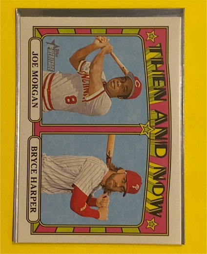2021 Topps Heritage #TN-13 Joe Morgan / Bryce Harper Then and Now — front