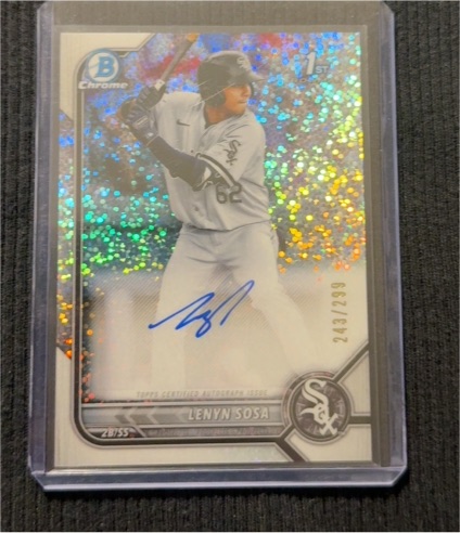 2022 Bowman Chrome #CPA-LS Lenyn Sosa 1st Prospect Auto Speckle Refractor — front