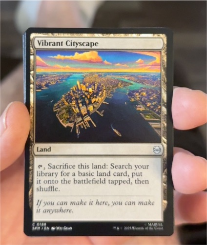 2023 Magic The Gathering Marvel Spider-Man #188 Vibrant Cityscape — front