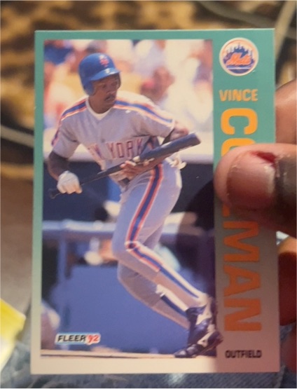 1992 Fleer #72 Vince Coleman — front