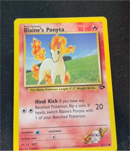 1999 Pokémon Gym Challenge #64 Blaine's Ponyta — front