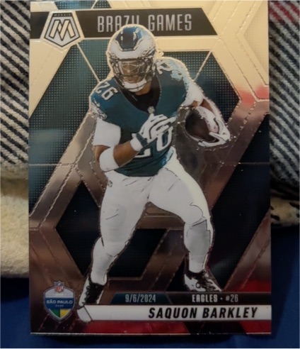 2025 Panini Mosaic #263 Saquon Barkley Brazil Games Philadelphia Eagles — front