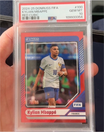 2024-25 Panini Donruss FIFA #100 Kylian Mbappé Red Cubic — front