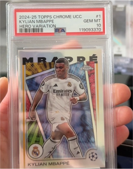 2024-25 Topps Chrome UCC #1 Kylian Mbappé Hero Variation — front