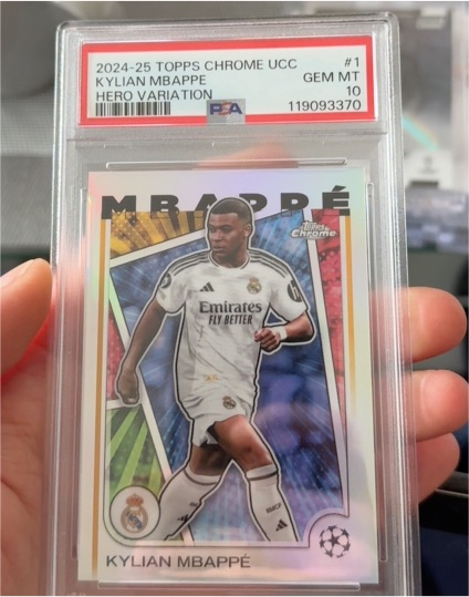 2024-25 Topps Chrome UEFA Club Competitions #1 Kylian Mbappé Hero Variation — front