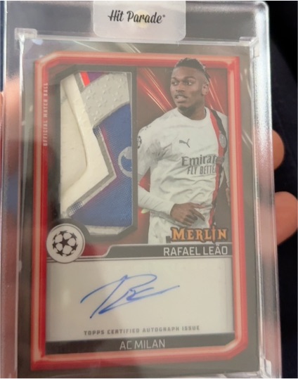 2023-24 Topps Merlin Match Ball Signatures #MBS-RA Rafael Leao — front