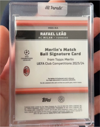 2023 Topps Merlin's Match Ball Signature Card #MBS-RA Rafael Leão — front
