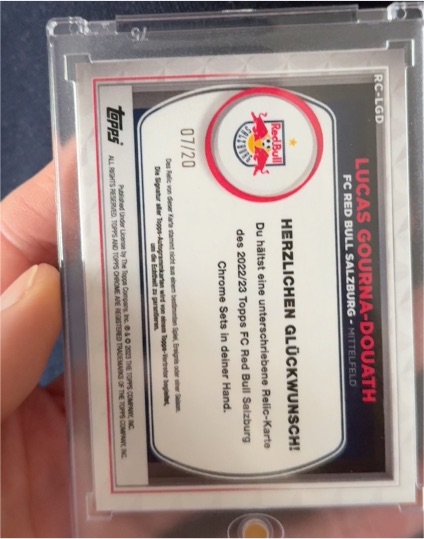 2022 Topps FC Red Bull Salzburg #RC-LGD Lucas Gourna-Douath Rookie Card — front