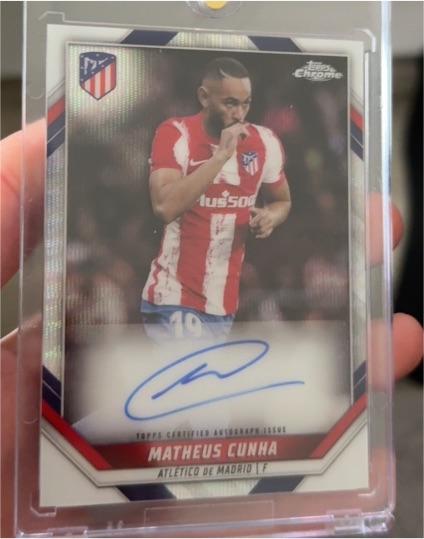 2021-22 Topps Chrome Matheus Cunha Atletico de Madrid Autograph — front