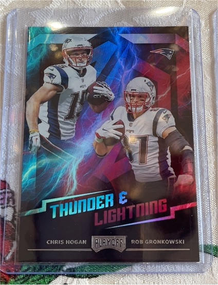 2018 Panini Playoff #12 Chris Hogan / Rob Gronkowski Thunder & Lightning — front