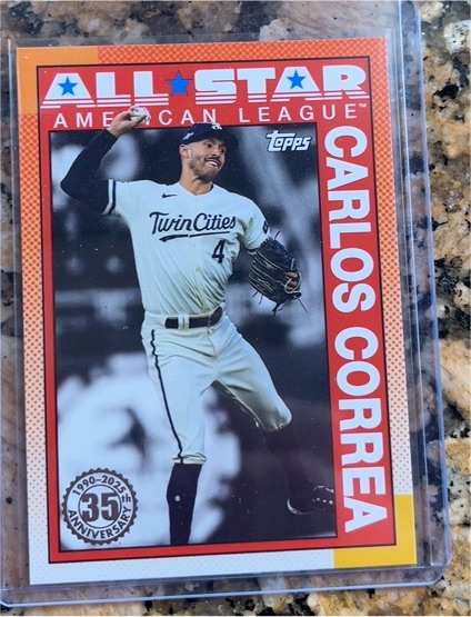 2025 Topps #90AS-18 Carlos Correa 1990 Topps 35th Anniversary All-Stars — front