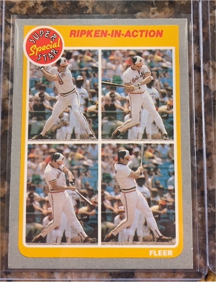 1985 Fleer #626 Ripken-in-Action Cal Ripken Jr. — front