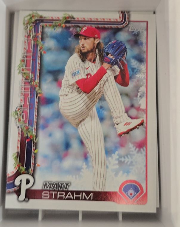 2025 Topps Holiday #H71 Matt Strahm — front