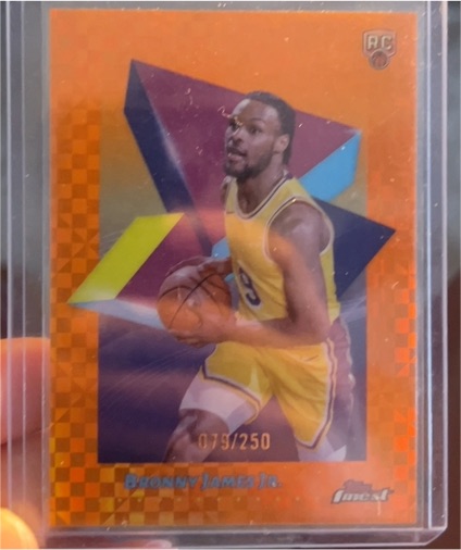 2024-25 Topps Finest #43 Bronny James Jr. Orange X-Fractor — front
