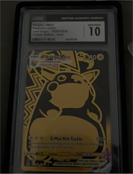 2022 Pokemon Lost Origin #TG29/TG30 Pikachu VMAX Trainer Gallery Holo — front