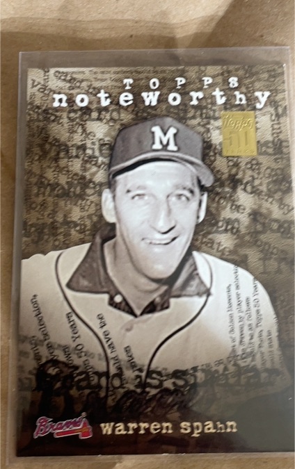 2001 Topps #TN31 Warren Spahn Noteworthy — front