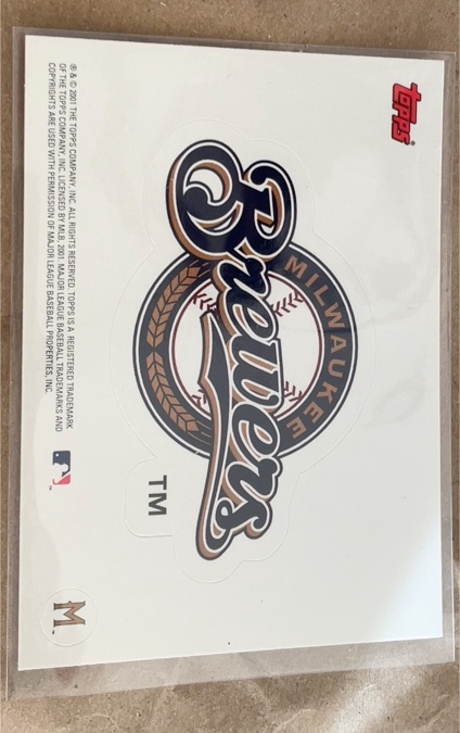 2001 Topps #NNO Milwaukee Brewers Team Logo Sticker — front