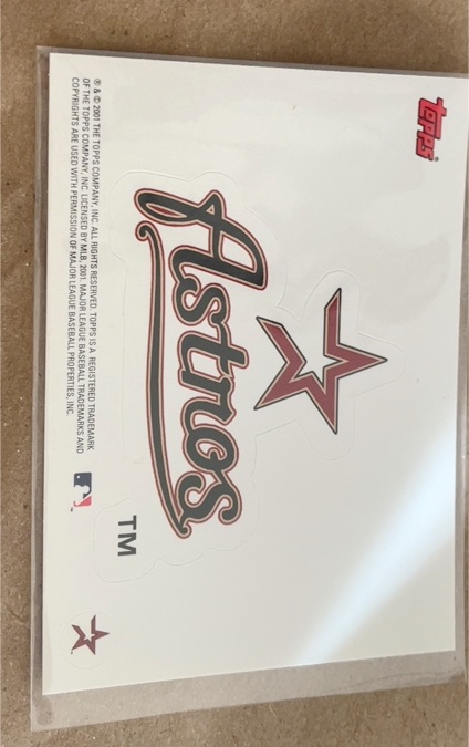 2001 Topps #NNO Houston Astros Team Logo Sticker — front