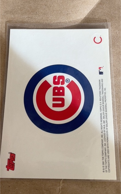 2001 Topps Chicago Cubs Team Logo Sticker — front