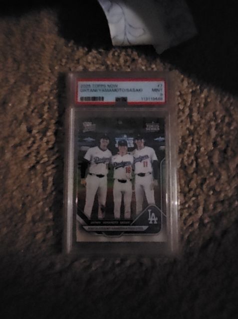 2025 Topps Now #7 Otani/Yamamoto/Sasaki — front