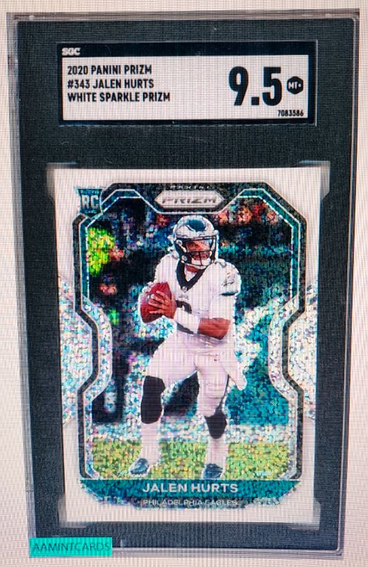 2020 Panini Prizm #343 Jalen Hurts White Sparkle Prizm — front