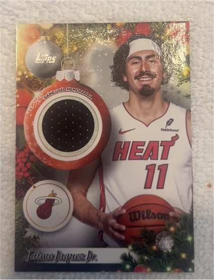 2025-26 Topps Holiday #PR-JJ Jaime Jaquez Jr. Player Relics — front