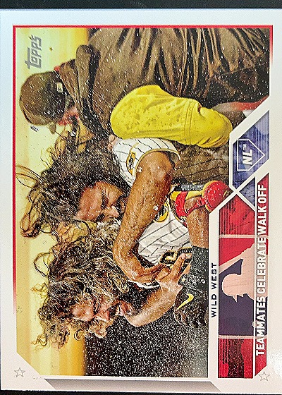 2023 Topps #303 Wild West Teammates Celebrate Walk Off San Diego Padres — front