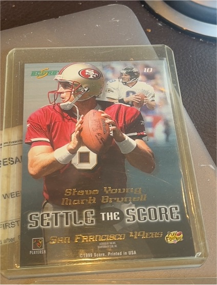 1999 Score Settle the Score #10 Steve Young Mark Brunell — front