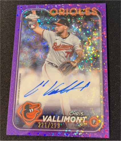 2024 Topps Chrome #RA-CV Chris Vallimont Rookie Autographs Purple Refractor — front