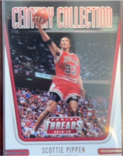 2018-19 Panini Threads Century Collection #7 Scottie Pippen — front