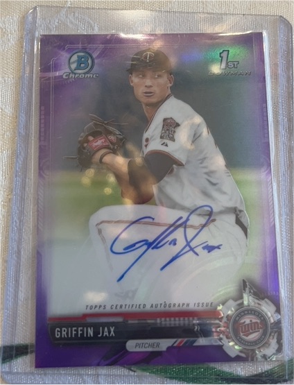 2017 Bowman Chrome Prospect Autographs #CPA-GJ Griffin Jax — front