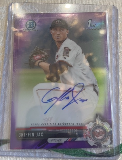 2017 Bowman Chrome Prospect Autographs #CPA-GJ Griffin Jax — front