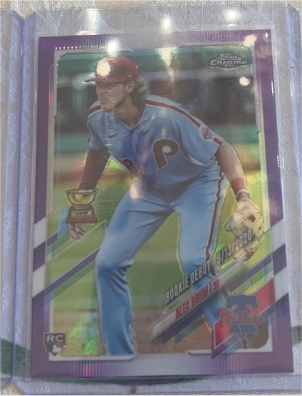 2021 Topps Chrome Update #USC17 Alec Bohm Rookie Debut Purple Refractor — front