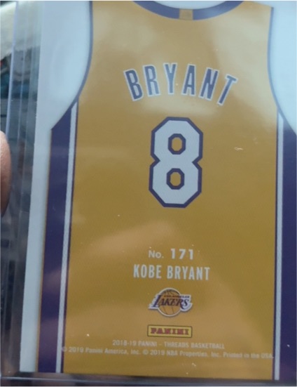 2018-19 Panini Threads #171 Kobe Bryant — front