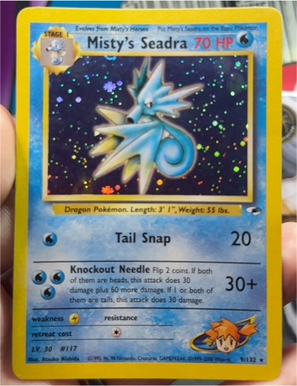 2000 Pokemon Gym Heroes #9 Misty's Seadra — front