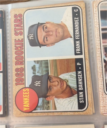 1968 Topps #214 Yankees Rookie Stars Stan Bahnsen, Frank Fernandez — front
