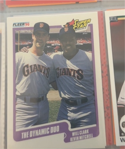 1990 Fleer #637 Will Clark / Kevin Mitchell — front