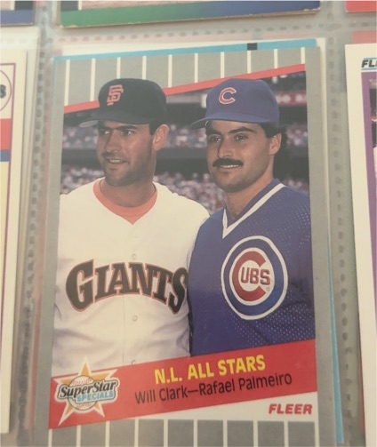 1989 Fleer #631 Will Clark / Rafael Palmeiro — front
