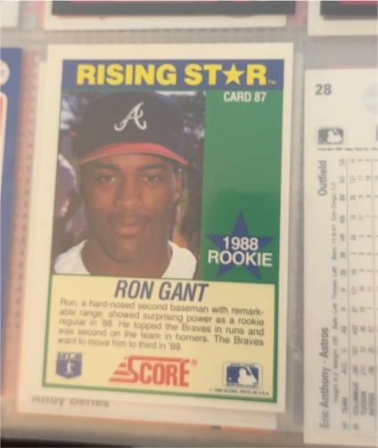 1988 Score #87 Ron Gant — front