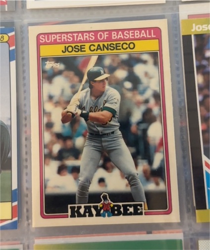 1989 Topps Kaybee Superstars of Baseball #3 Jose Canseco — front
