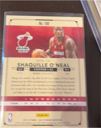 2015-16 Panini Gold Standard #188 Shaquille O'Neal — front