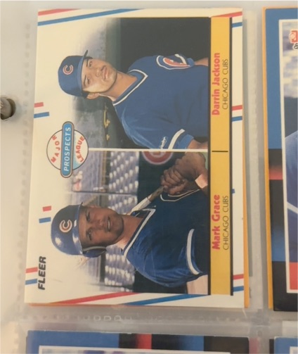 1988 Fleer #641 Mark Grace/Darrin Jackson — front