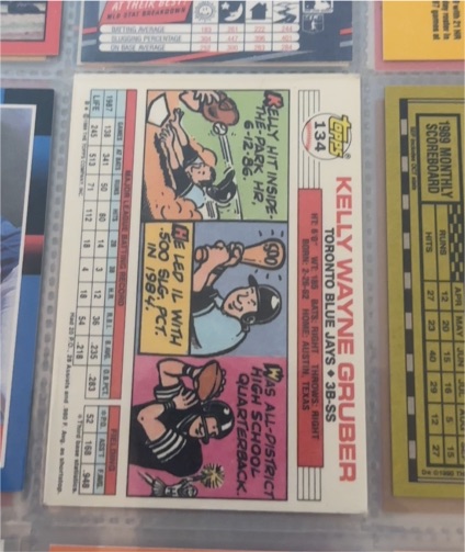 1988 Topps Big #134 Kelly Wayne Gruber — front