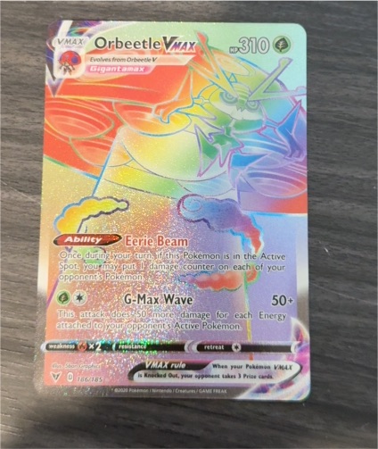 2020 Pokémon TCG Vivid Voltage #186 Orbeetle VMAX — front