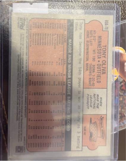 1972 Topps #10 Tony Oliva — front