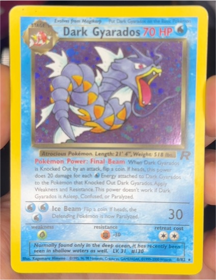 1999 Pokémon Team Rocket #25 Dark Gyarados — front