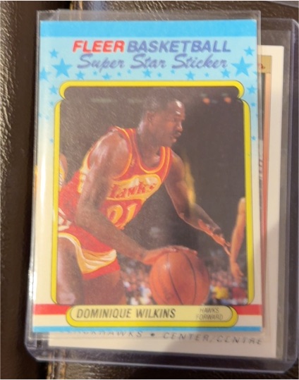 1988 Fleer #11 Dominique Wilkins Super Star Sticker — front