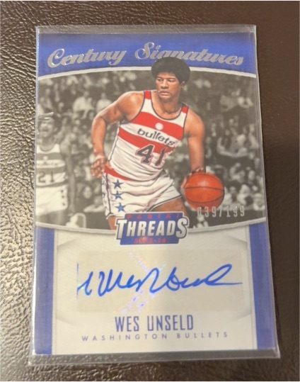2015-16 Panini Threads Century Signatures #CS-WUN Wes Unseld — front