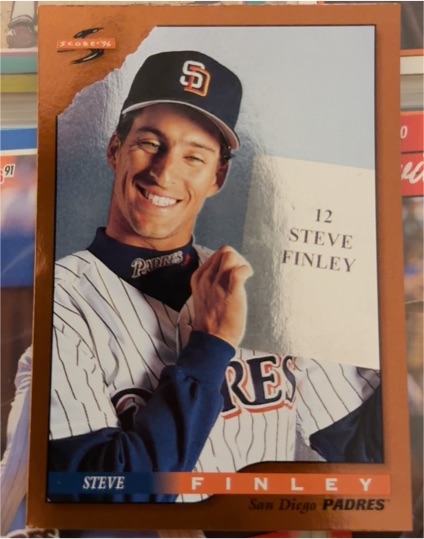 1996 Score Dugout Collection #12 Steve Finley — front