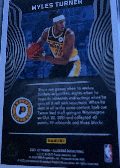 2020-21 Panini Illusions Season Highlights #24 Myles Turner — back
